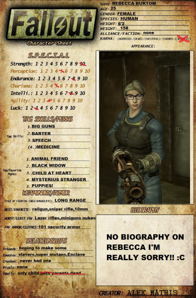 Fallout: Rebecca Burtom