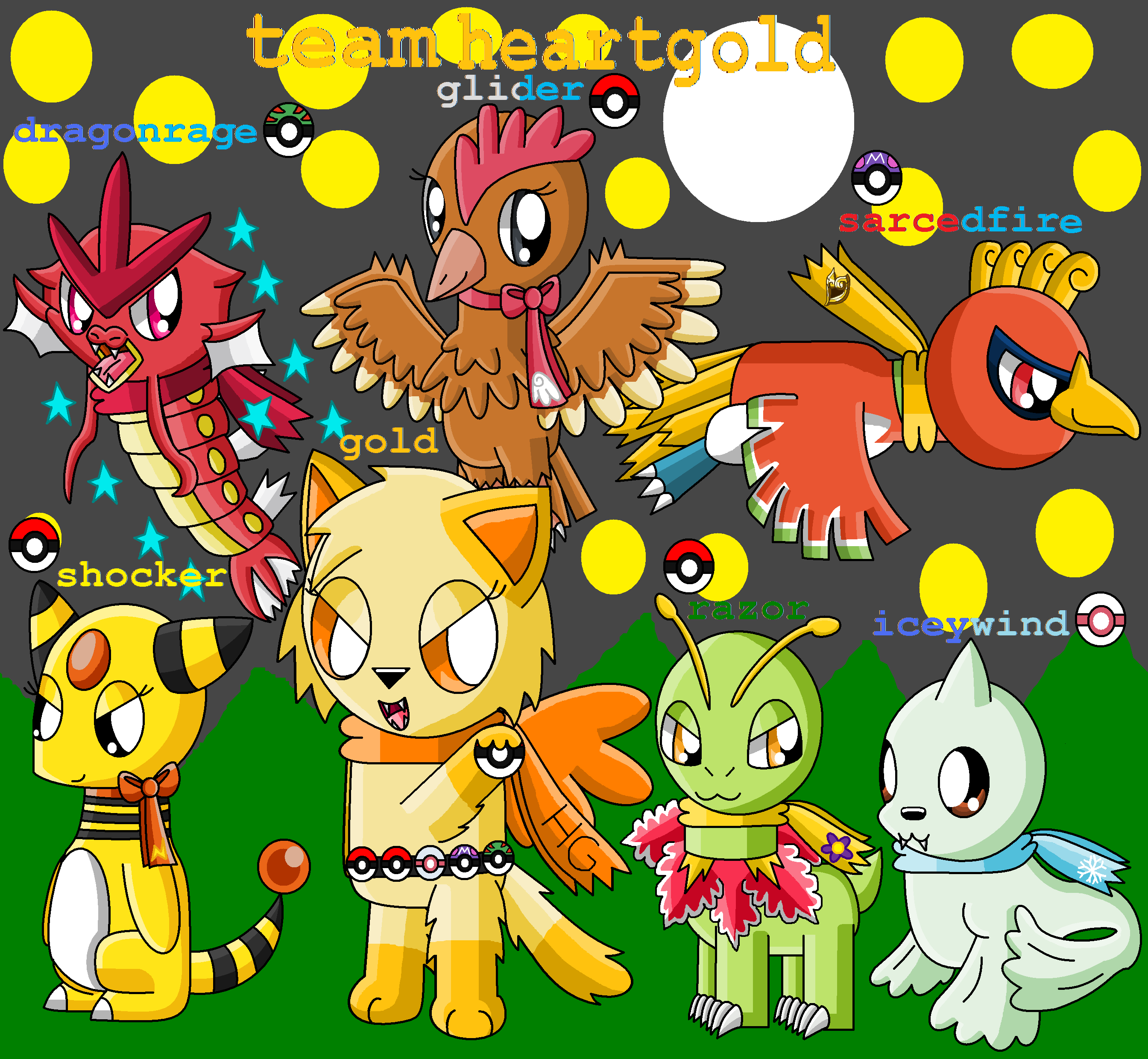 My Pokemon Heart Gold Version Team (Post-Game) by DrewBear0496 on