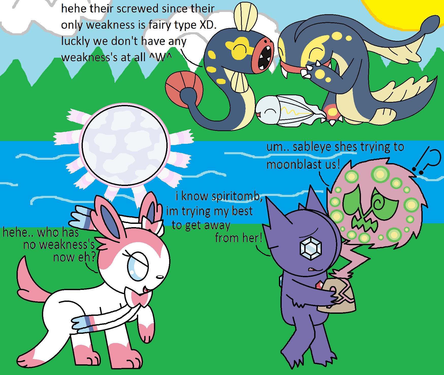 Sableye And Spiritomb Their Only Weakness by pokemonlpsfan on DeviantArt