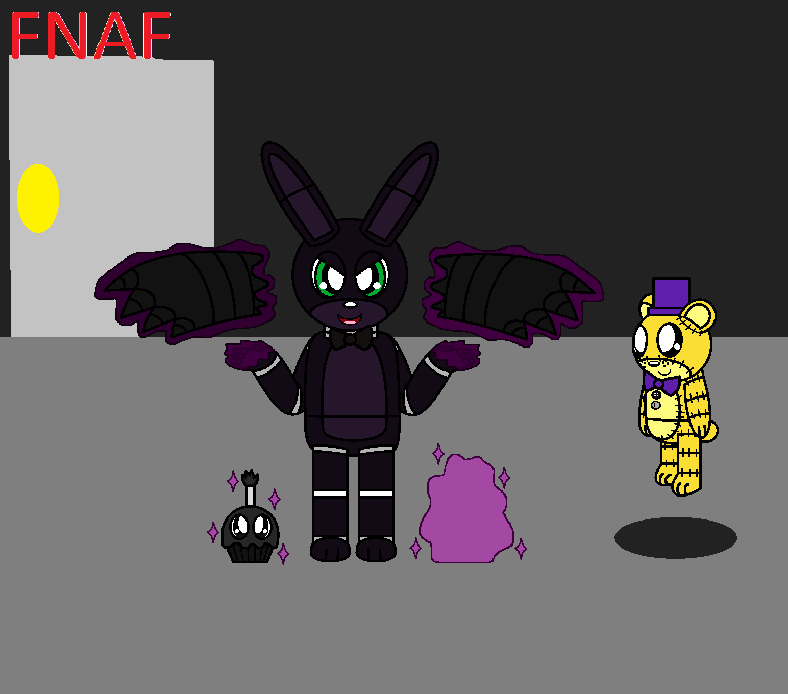 fnaf 4 nightmare fredbear, nightmare and plushtrap by pokemonlpsfan 