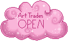 Pink Cloud Status Stamp: Art Trades Open