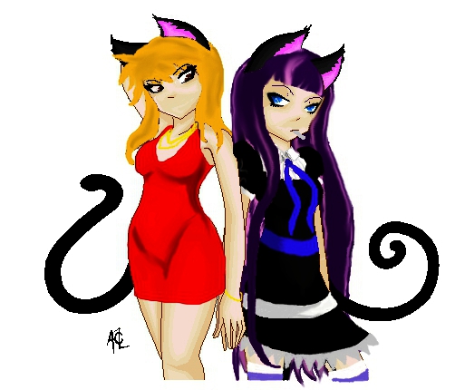 Panty and Stocking nekos