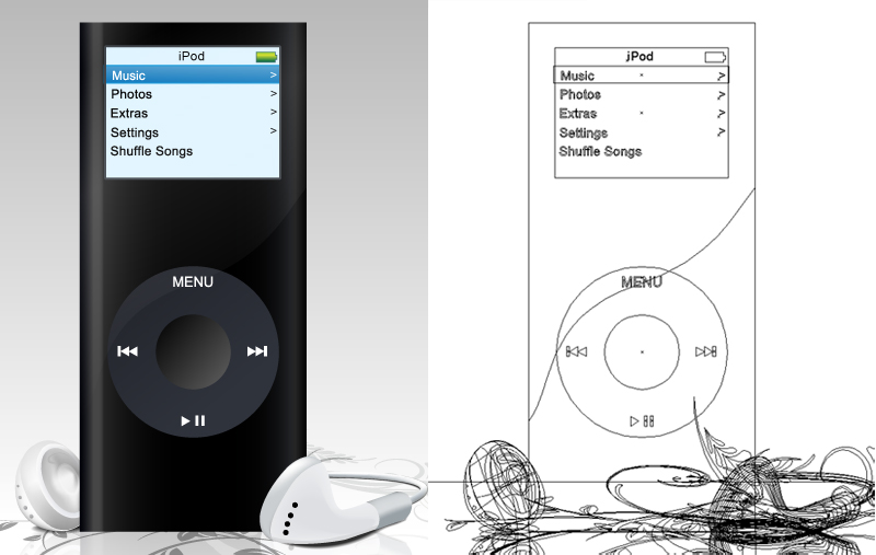 iPod vector outline by milfmilk on DeviantArt