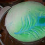 Peacock Stencil Test Cake