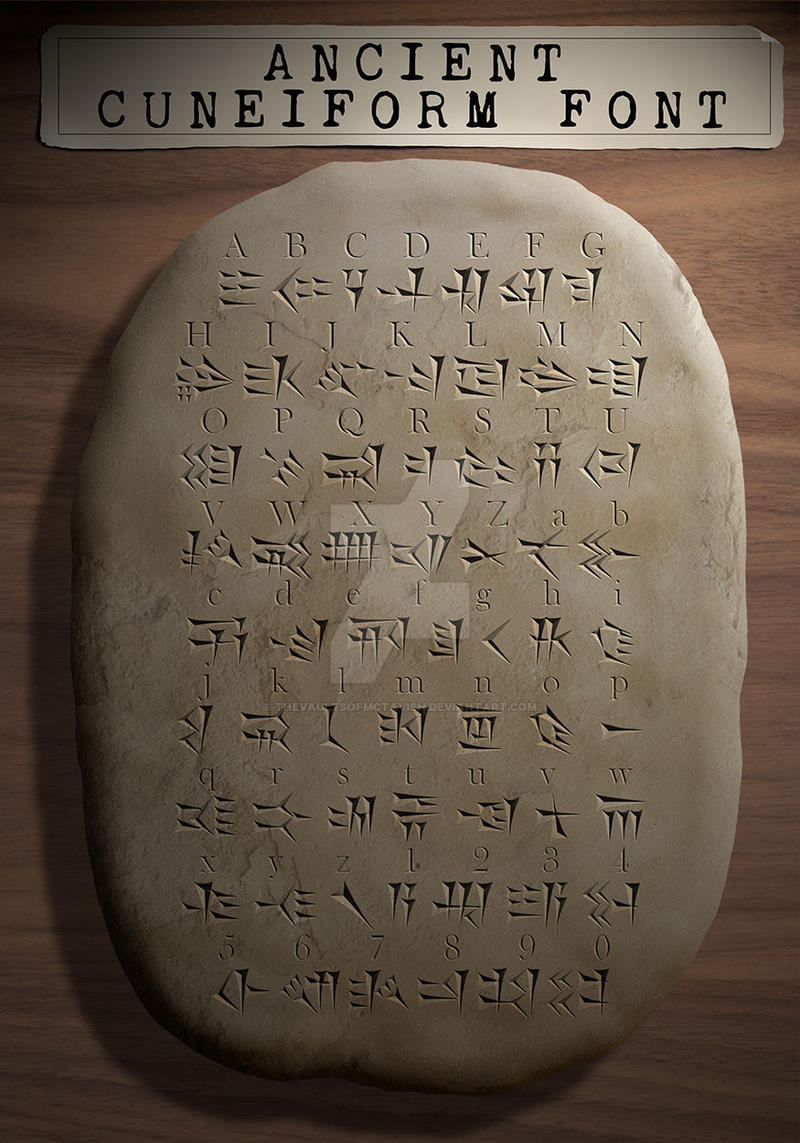 Cuneiform Text Footpath Ancient Cuneiform Text: TTF Font File by TheVaultsofMcTavish on DeviantArt
