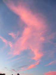 Pink Candy clouds against a falling sky