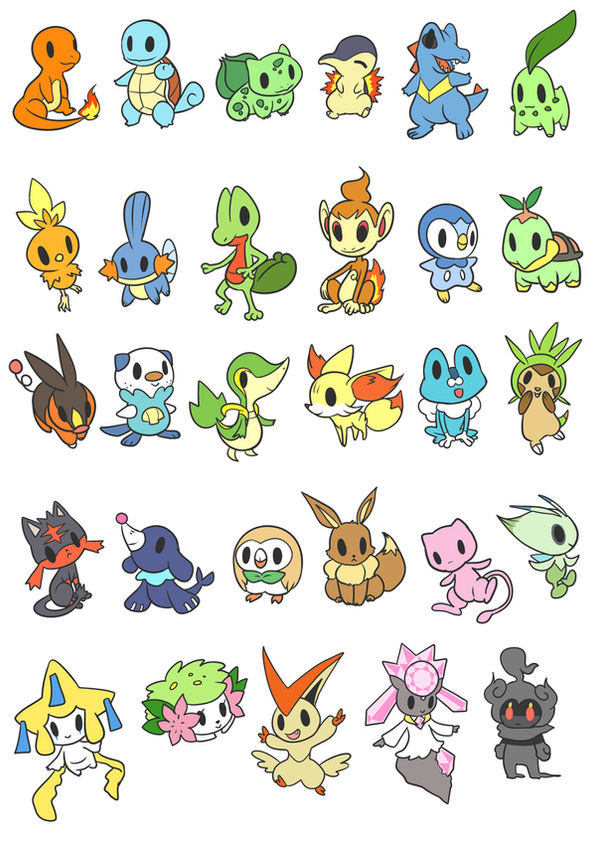 Pokemon stickers, starters and small legendaries! by Shaakku on