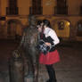 con la bible black en la plaza del ayuntamiento