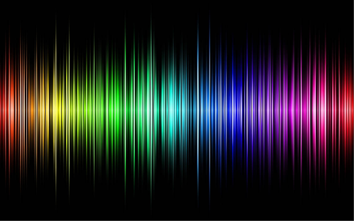 Светлые линии на темном фоне линейчатого спектра. Спектр. Цветовой спектр. Спектр цветов радуги. Радужный фон.