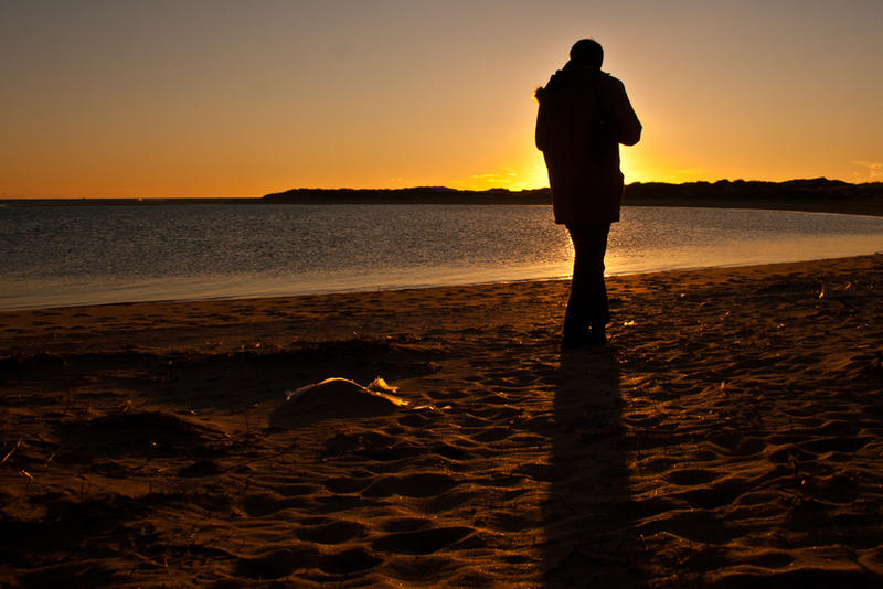 Anochece en la playa