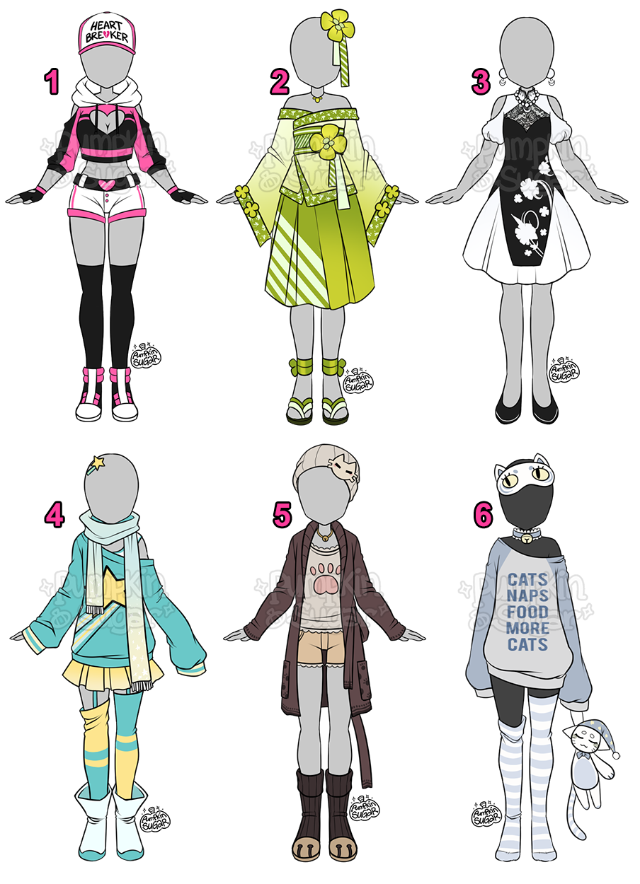 Outfit Adopts II [CLOSED] by PumpkinSugar on DeviantArt