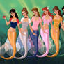Snow White,Cinderella,Aurora,Ariel,Belle,Jasmine