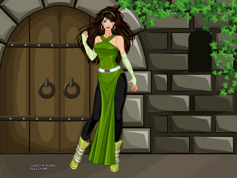 Lady In A Causal Green Wedding Dress