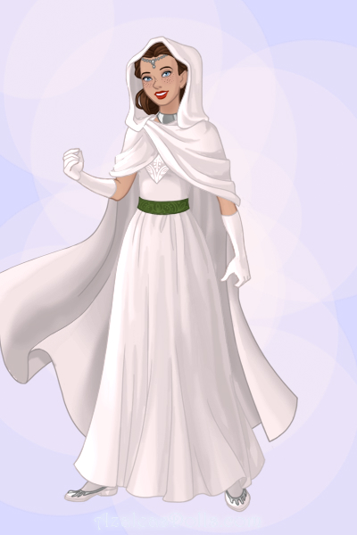 Lady In A Sci-Fi White Wedding Dress