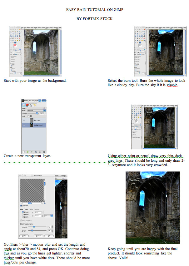 Easy Rain Tutorial On Gimp