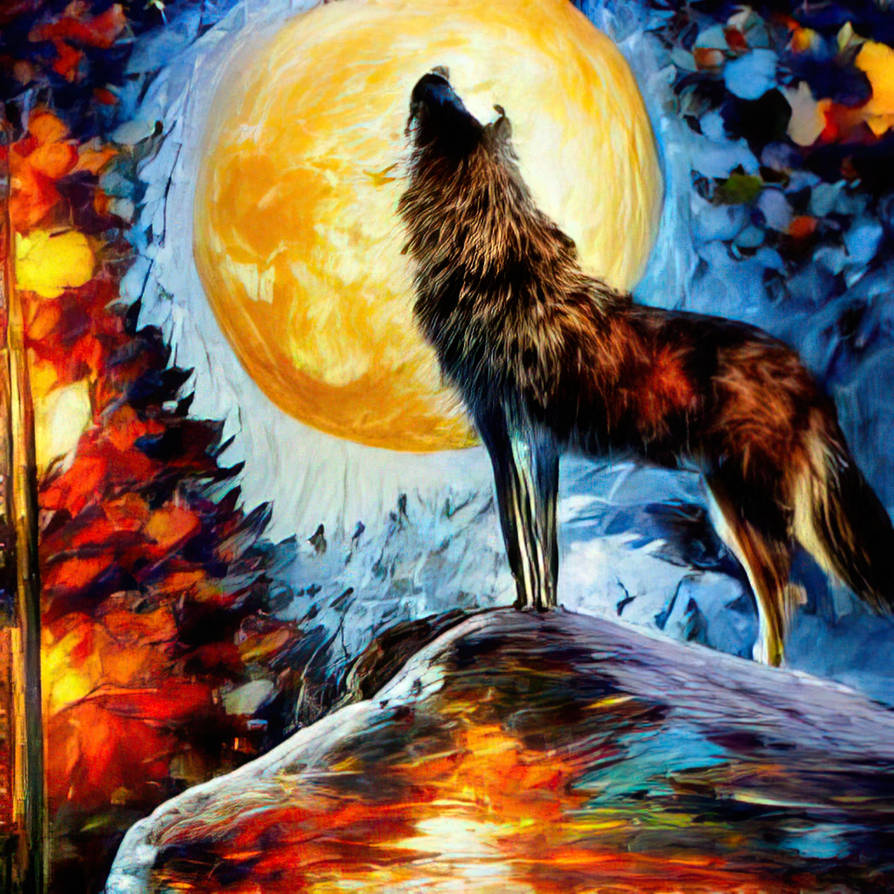 Moon Wolves Wolf howling at the moon 1 by GroovyTripz on DeviantArt