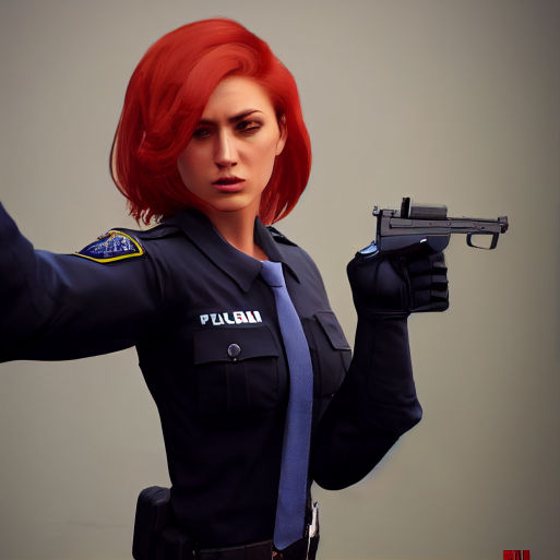 Red Revolver Woman Red Hair Women Holding Gun by aliphilosopherpoet on DeviantArt