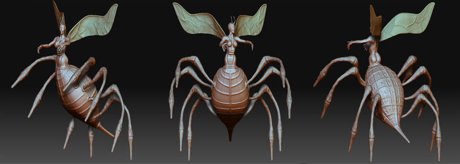 Female insect character posed by Shinnwar on DeviantArt