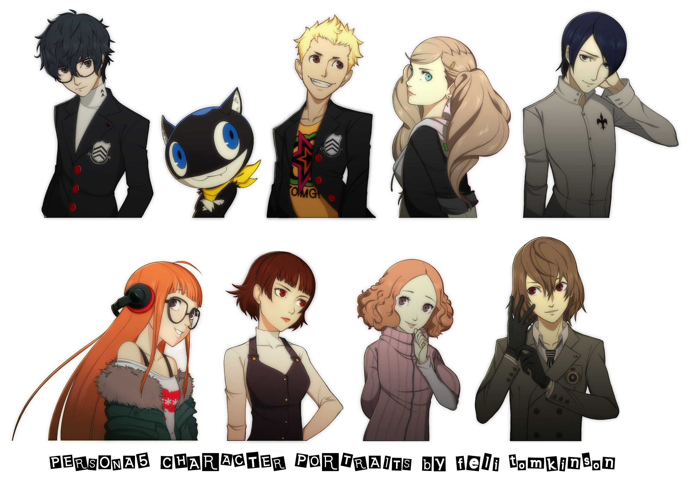 Persona 5 Character Portraits by felitomkinson on DeviantArt