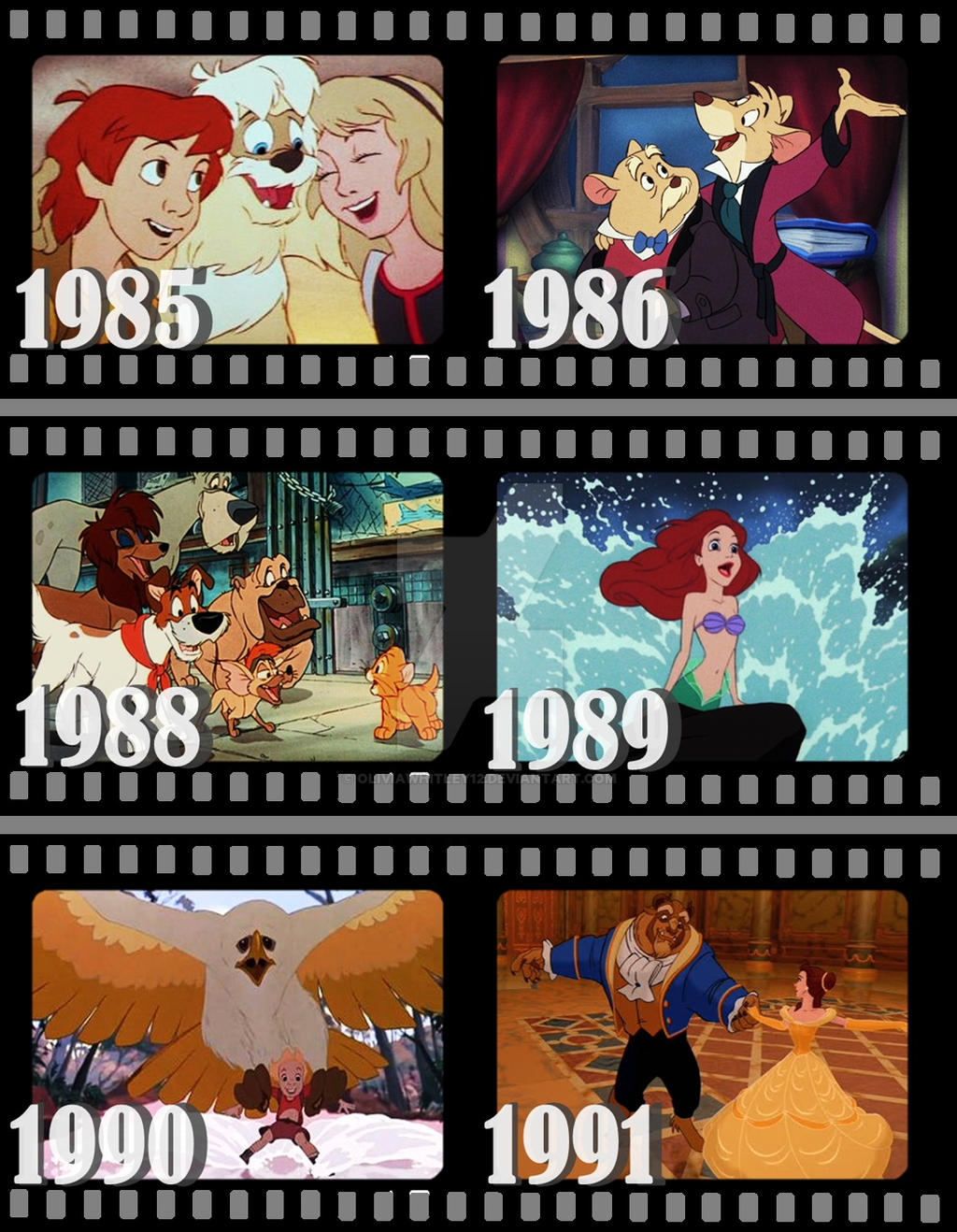 Disney Animated Movies 1985-1991 by OliviaWhitley12 on DeviantArt