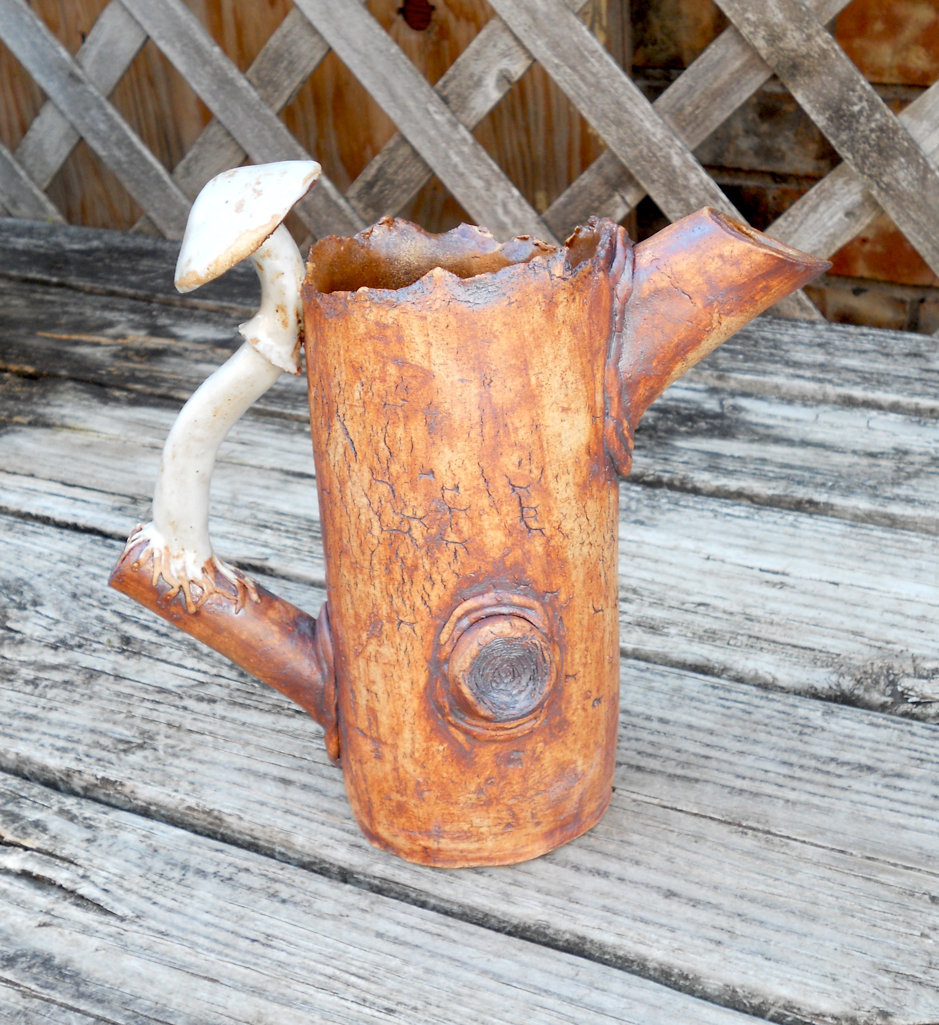 Ceramic Tree Trunk Pitcher II