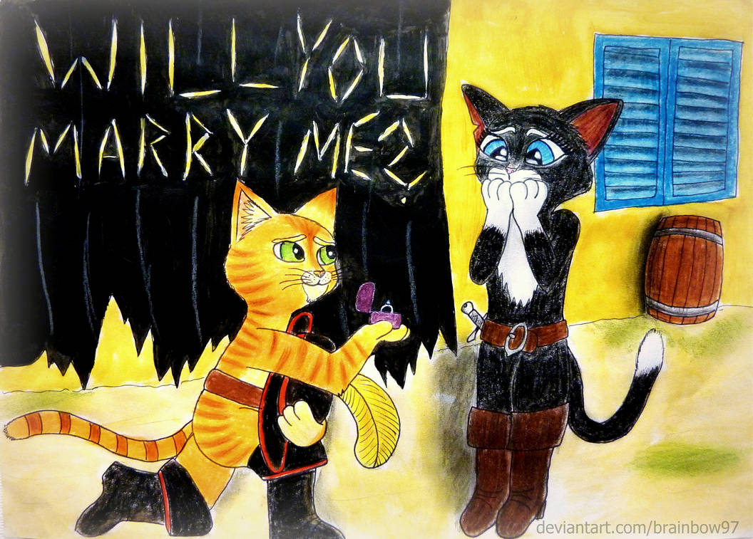 Puss in Boots Marriage proposal by brainbow97 on DeviantArt