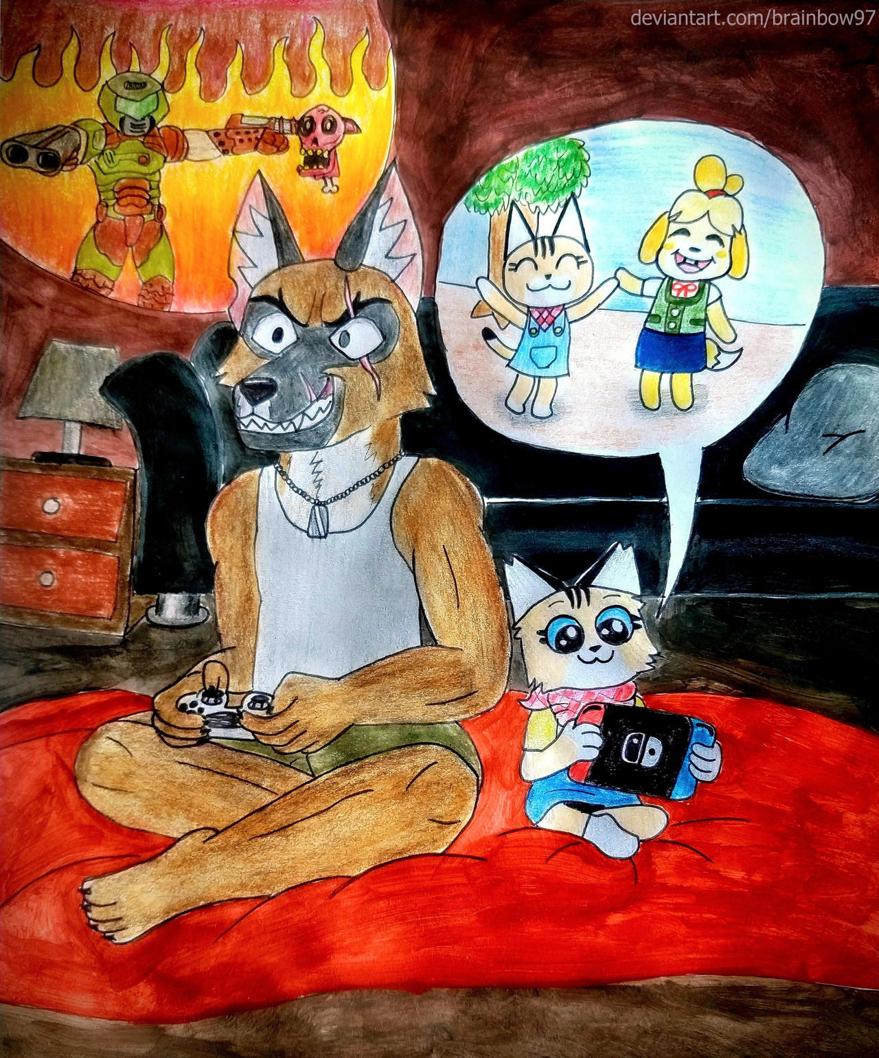 Pixie and Brutus~ Game Night by brainbow97 on DeviantArt