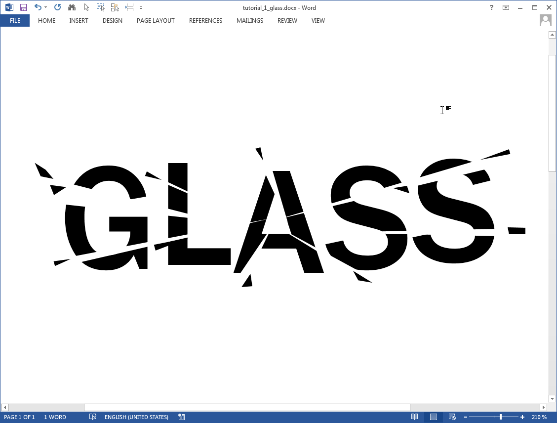 Glass text effect in Microsoft Word