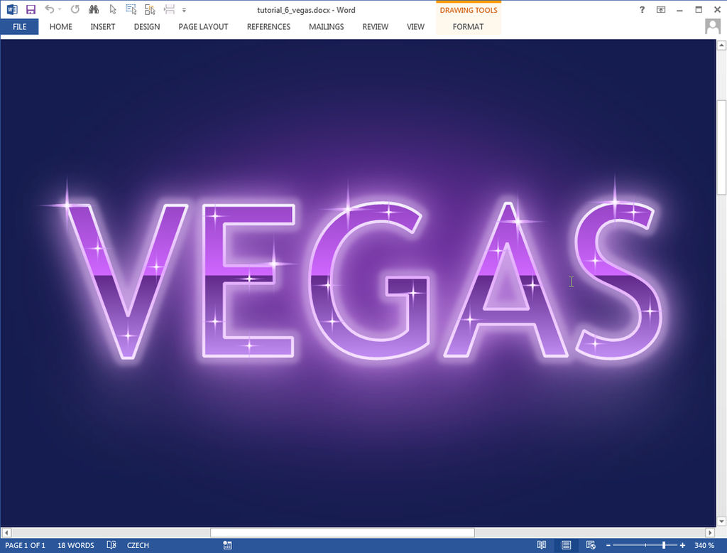 Vegas text effect in Microsoft Word