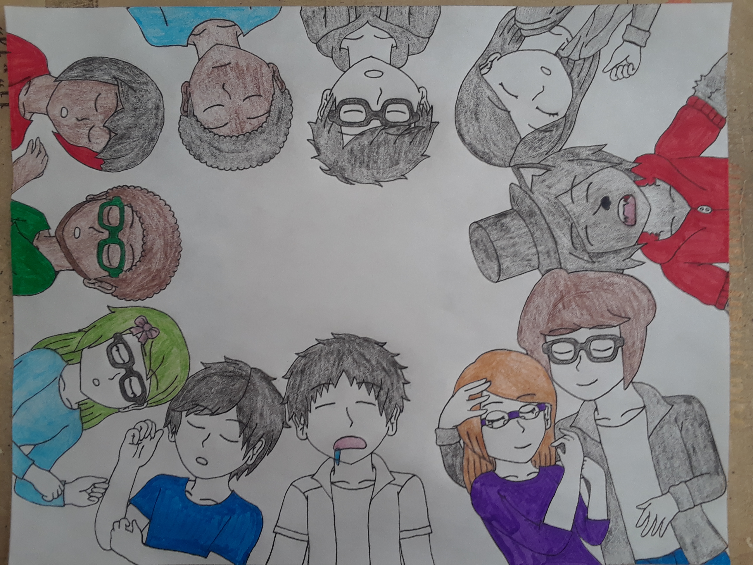 Group of Friends Sleeping