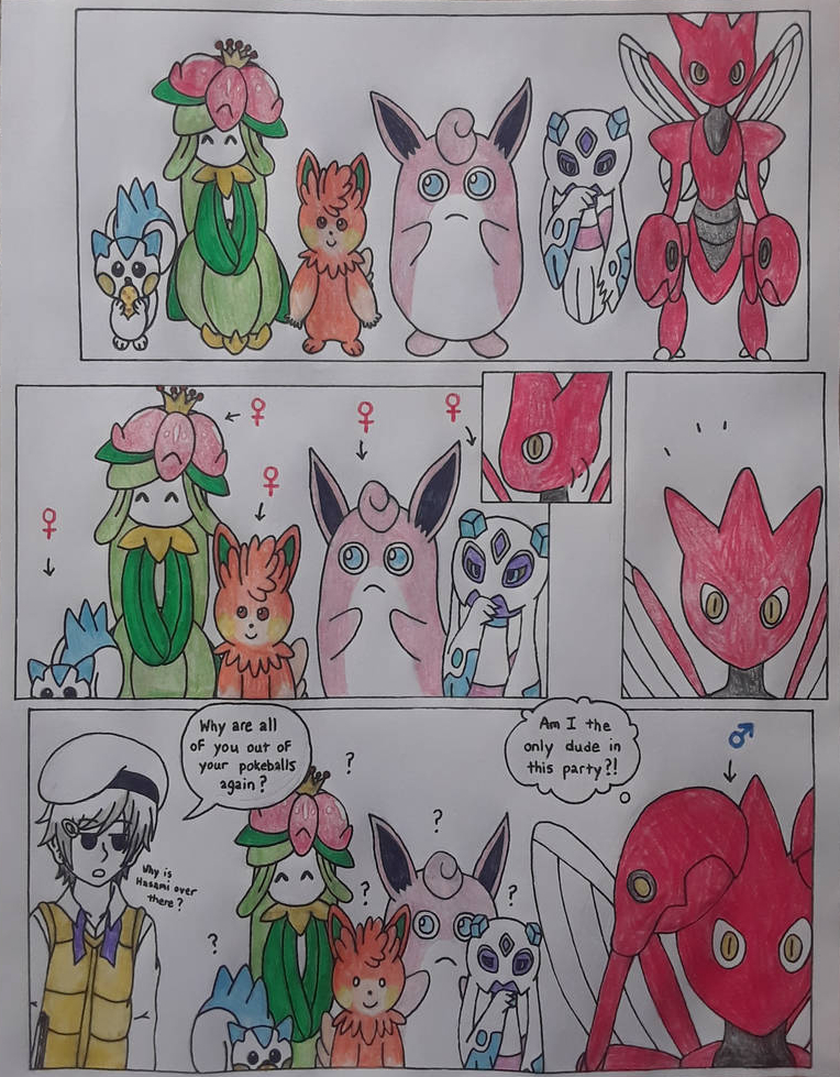Pokemon Short Page #4: The Only Male in a Party