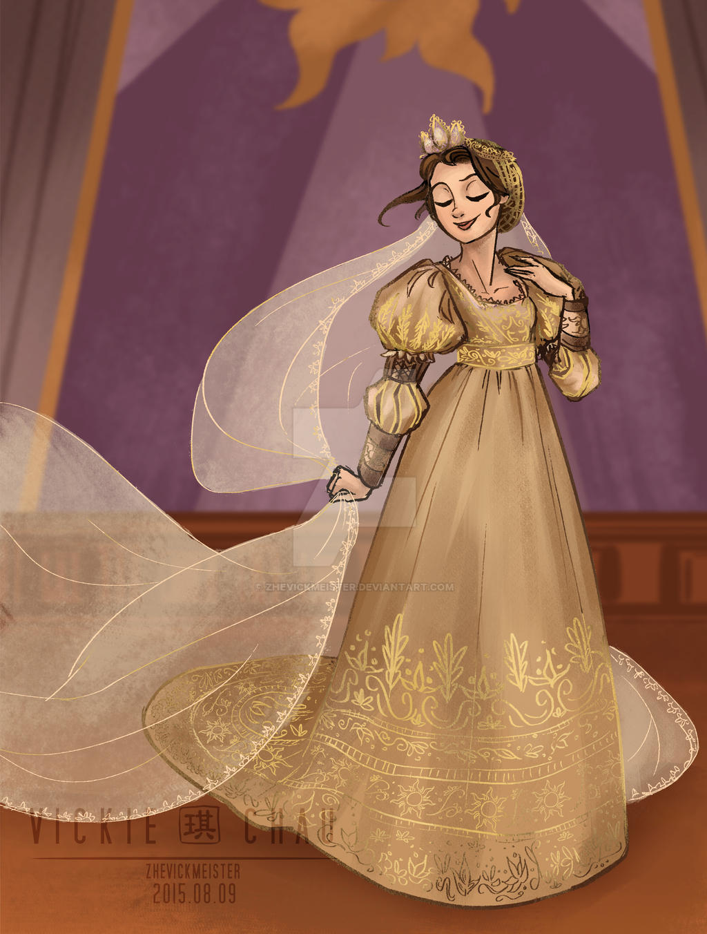 Princess Rapunzel wedding dress.  Disney princess dresses, Princess dress  drawing, Wedding dress drawings