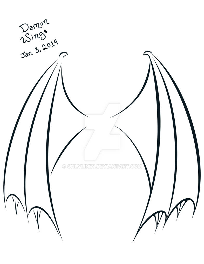 Demon Wing Pattern DemonWings by OnlyLines on DeviantArt