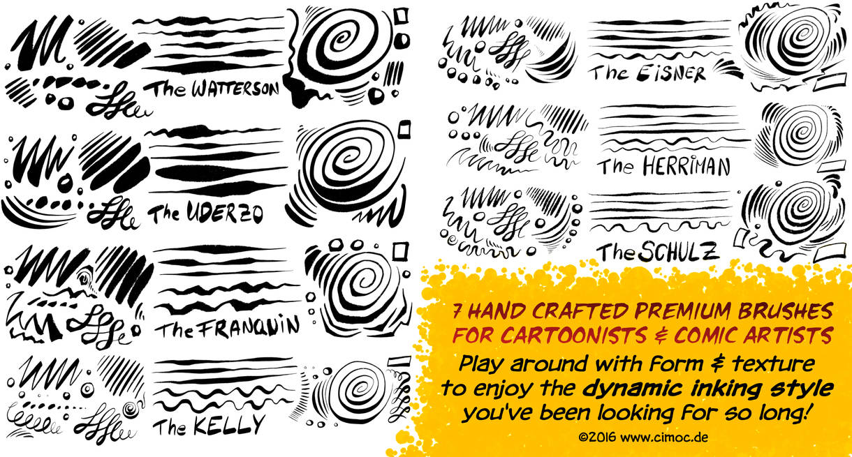 Procreate Comic and Cartoon Ink Set 1 by georgvw on DeviantArt