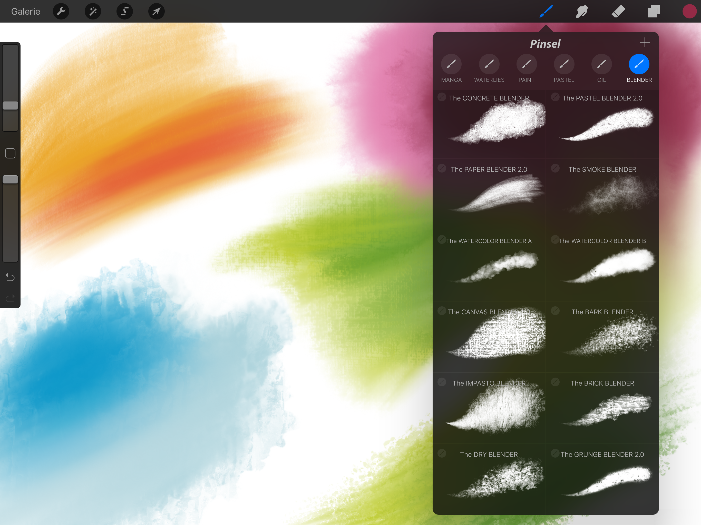 Procreate BLENDER Brushes: Watercolor, Oil Paint