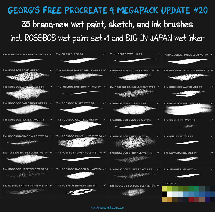 FREE Procreate 4 MegaPack Update #20 by georgvw on DeviantArt