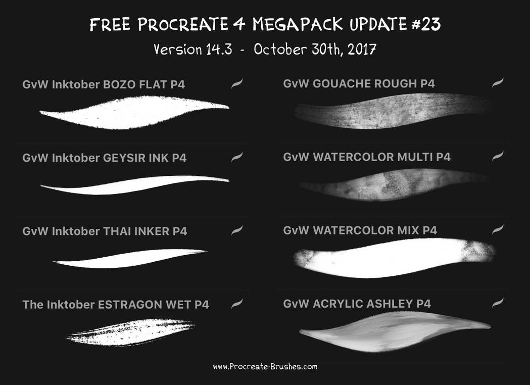 FREE Procreate 4 MegaPack Update #23 by georgvw on DeviantArt