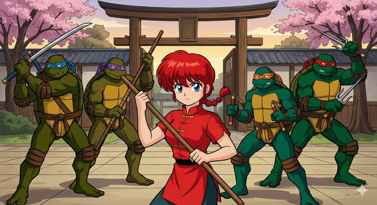 Rotuma Turtles Teenage Mutant Ninja Turtles and Ranma Saotome by KYWTurtlesRanma on ...