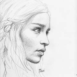 GOT Khaleesi pencil sketch