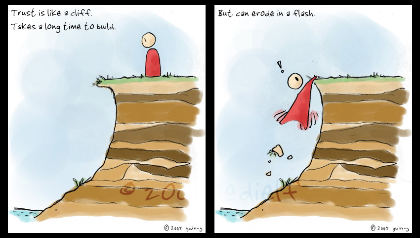 Trust is like a Cliff.