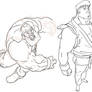 Zangief + Ryu sketches