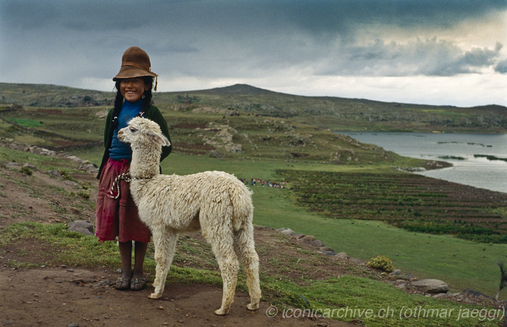 Muchacha y llama