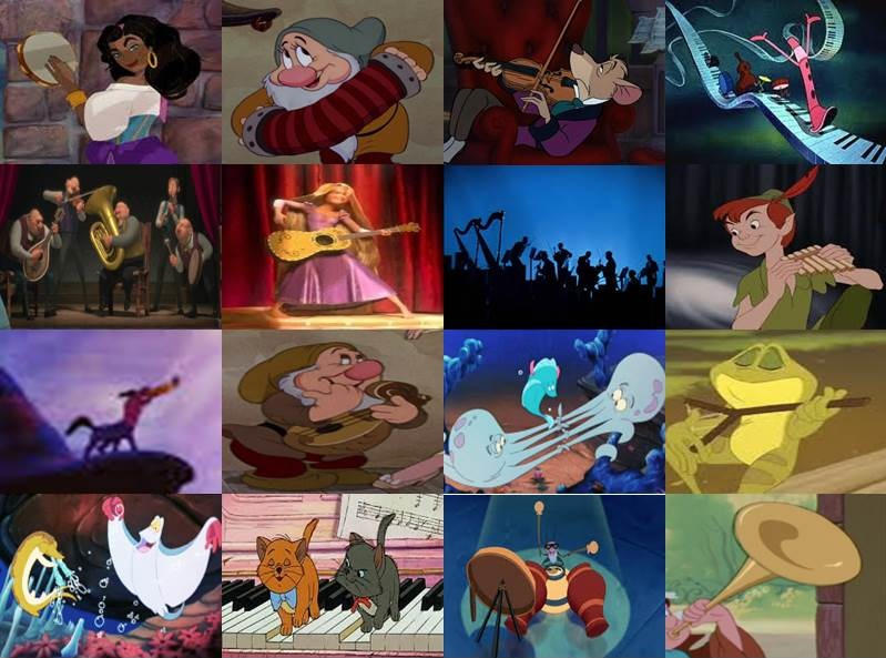 Disney Musical Instruments in Movies Part 1 by dramamasks22 on DeviantArt