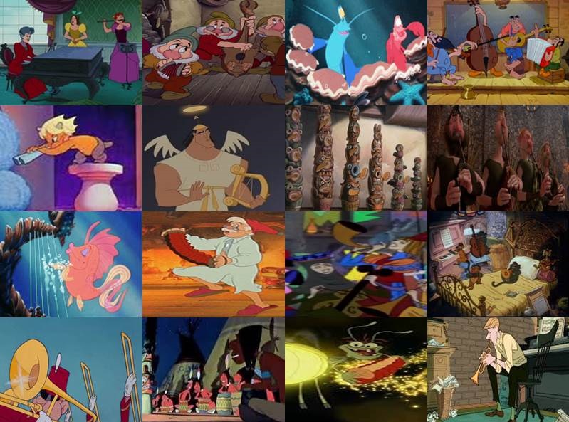 Disney Musical Instruments in Movies Part 2 by dramamasks22 on DeviantArt