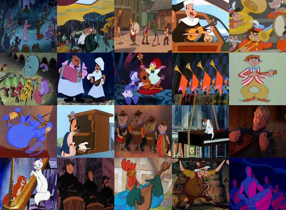 Disney Musical Instruments in Movies Part 4 by dramamasks22 on DeviantArt