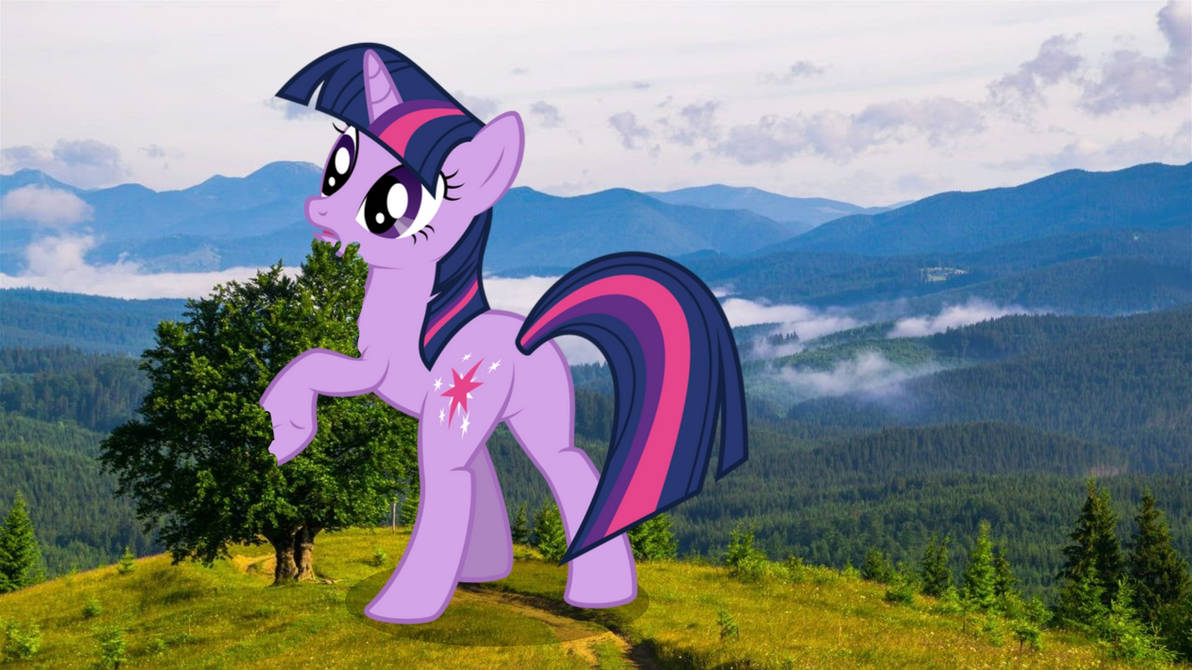 Giant twilight sparkle standing by the big tree by owenstevendallimore ...