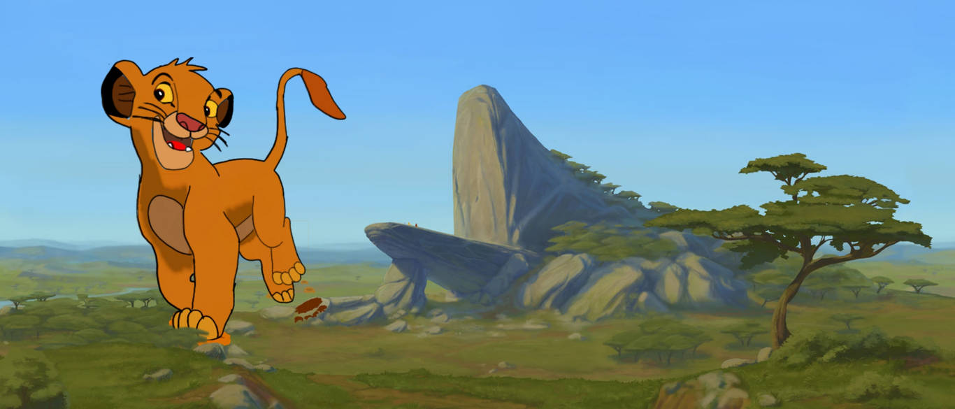 Simba Runs Fall Mega giant simba running past the pride rock by owenstevendallimore on ...