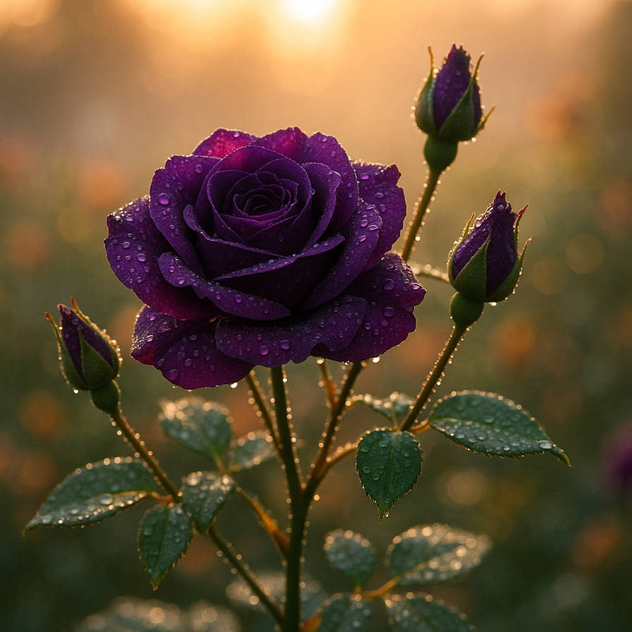 Deep Prple Roses Enchanted Dew: Deep Purple Rose at Sunrise by TemplaLINX on DeviantArt