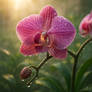 Morning Dew on a Pink Orchid