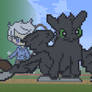 Sonic and Toothless in Minecraft